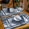 Kit 2 Guardanapos em Linho Ikat 40x40 + 2 Argolas - 5
