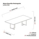 Ver imagem 3 de Mesa Reunião 2600x1200mm MR2600P25TUB Cinza/Grafito/Verde Miró