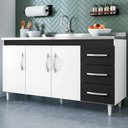 Ver imagem 5 de Balcão Pia 3 Portas 3 Gavetas 160 Cm D'w Preto