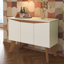 Ver imagem 2 de Aparador Balcão Buffet 3 Portas Oásis Off White/cinamomo - Artely