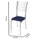 Ver imagem 2 de Conjunto 2 Cadeiras Ipanema Cromada Para Cozinha-corino Azul