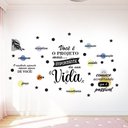 Ver imagem 1 de Kit Adesivo Frases Motivacionais Fundo Branco Parede