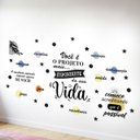 Ver imagem 2 de Kit Adesivo Frases Motivacionais Fundo Branco Parede