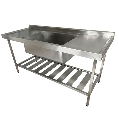 Pia Aço Inox Industrial 180x70x90 Cm Cuba Grande Cubão Centralizada Nortinox