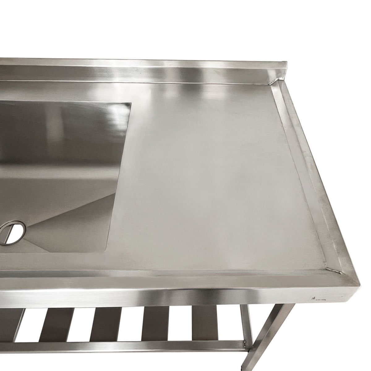 Pia Aço Inox Industrial 180x70x90 Cm Cuba Grande Cubão Centralizada Nortinox - 6