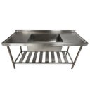 Ver imagem 2 de Pia Aço Inox Industrial 180x70x90 Cm Cuba Grande Cubão Centralizada Nortinox