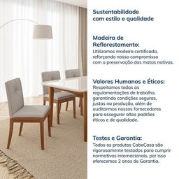 Conjunto Mesa de Jantar Tangará 180cm e 6 Cadeiras Estofadas Tiê Maxx CabeCasa MadeiraMadeira - 15
