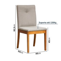 Conjunto Mesa de Jantar Tangará 180cm e 6 Cadeiras Estofadas Tiê Maxx CabeCasa MadeiraMadeira - 3