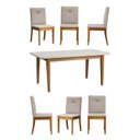 Ver imagem 2 de Conjunto Mesa de Jantar Tangará 180cm e 6 Cadeiras Estofadas Tiê Maxx CabeCasa MadeiraOriginals Bege/Caramelo