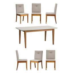 Conjunto Mesa de Jantar Tangará 180cm e 6 Cadeiras Estofadas Tiê Maxx CabeCasa MadeiraMadeira - 2