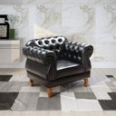 Ver imagem 1 de Poltrona Decorativa Courino Sintético 100cm Preto Duque 