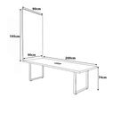 Ver imagem 2 de Mesa Reunião Industrial 200cm 100% MDF com Caixa de Tomadas e Painel TV F5 Office Cor:Freijó com