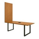 Ver imagem 3 de Mesa Reunião Industrial 200cm 100% MDF com Caixa de Tomadas e Painel TV F5 Office Cor:Freijó com