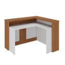 Ver imagem 5 de Kit 2 Peças com Balcão de Atendimento em L e Arquivo com 4 Gavetas e Chave Marrom/Freijó/Branco Artany