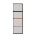 Ver imagem 6 de Kit 2 Peças com Balcão de Atendimento em L e Arquivo com 4 Gavetas e Chave Marrom/Freijó/Branco Artany