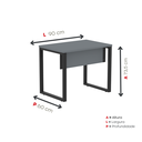 Ver imagem 4 de Escrivaninha M90/60P25TUB 90cm Industrial Grafito e Preto Cinza