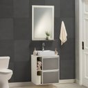 Ver imagem 5 de Gabinete e Espelheira 100cm Plena Premium Elite Branco/Chumbo