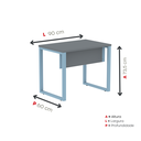 Ver imagem 4 de Escrivaninha M90/60P25TUB 90cm Industrial Grafito e Azul Dali Cinza