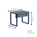 Ver imagem 4 de Escrivaninha M90/60P25TUB 90cm Industrial Grafito e Azul Delrei Cinza