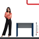 Ver imagem 5 de Escrivaninha M90/60P25TUB 90cm Industrial Grafito e Azul Delrei Cinza