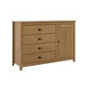 Ver imagem 2 de Cômoda Quarto Madeira Maciça 125cm 4 Gavetas 1 Porta Ravelo F07- D'Rossi