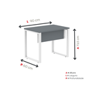 Ver imagem 4 de Escrivaninha M90/60P25TUB 90cm Industrial Grafito e Branco Cinza