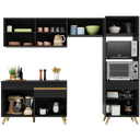 Ver imagem 3 de Cozinha Compacta 4 Pç com Armário e Balcão Mp3693 Veneza Gb Preta