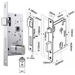 Fechadura para Porta Externa Perfil Redondo Aço Inox Polido Cromado | Aliança | Kit 10 Un - 2