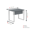 Ver imagem 4 de Escrivaninha M90/60P25TUB 90cm Industrial Grafito e Cinza