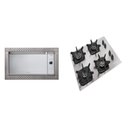 Ver imagem 1 de Conjunto de Embutir Mueller com Forno Elétrico Decorato Gourmet 44l 127v + Cooktop 4 Bocas de Alumínio com Queimador Ultra Chama