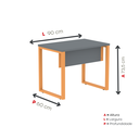 Ver imagem 4 de Escrivaninha M90/60P25TUB 90cm Industrial Grafito e Laranja Picasso Cinza