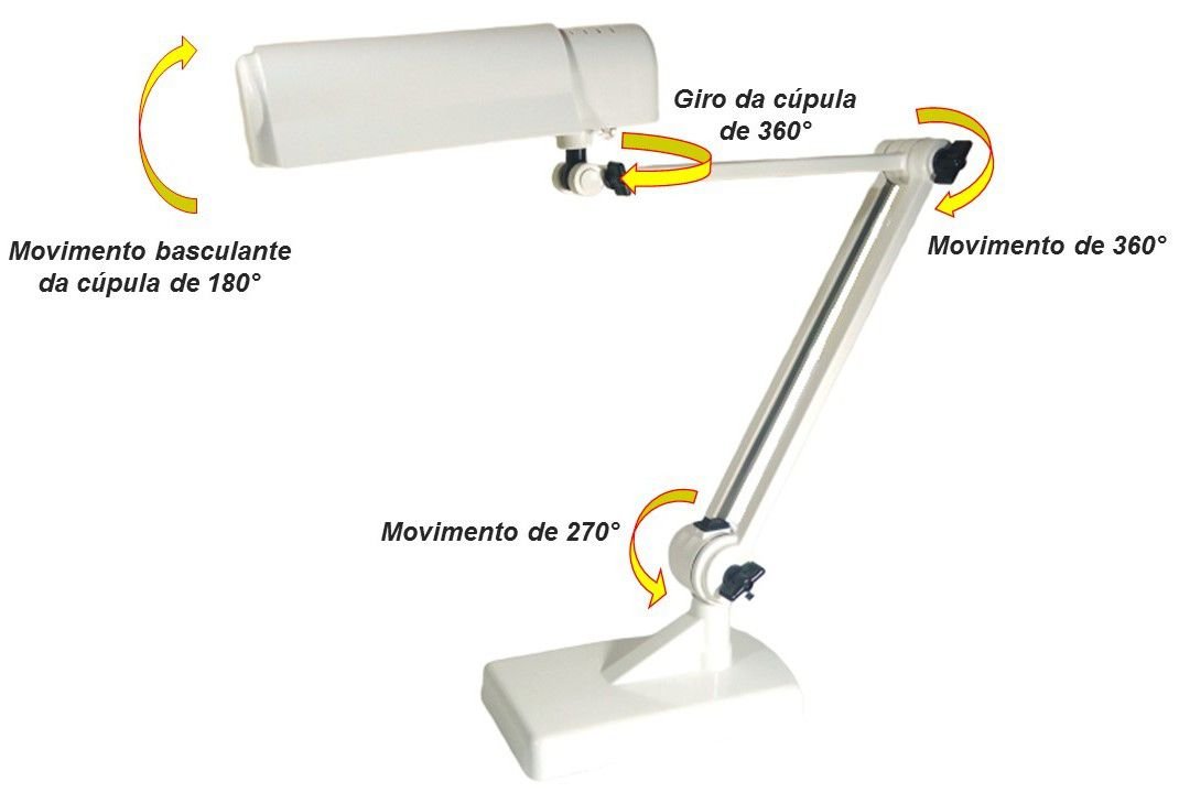 Luminária de Mesa Articulável Ilutec para Lâmpada Compacta Ref. 251 - Branco - 3