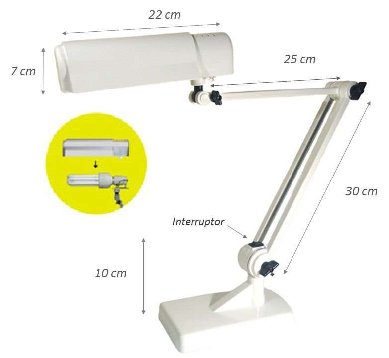 Luminária de Mesa Articulável Ilutec para Lâmpada Compacta Ref. 251 - Branco - 2