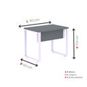 Ver imagem 4 de Escrivaninha M90/60P25TUB 90cm Industrial Grafito e Lilas Cinza