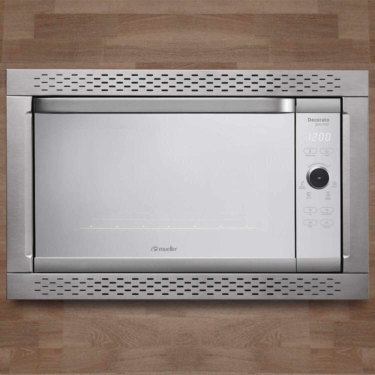 Conjunto de Embutir Mueller com Cooktop 4 Bocas de Alumínio com Queimador Ultra Chama Mcg4bk + Forno Elétrico para Embutir Decorato Gourmet 44L 220v - 3