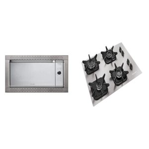 Conjunto de Embutir Mueller com Cooktop 4 Bocas de Alumínio com Queimador Ultra Chama Mcg4bk + Forno Elétrico para Embutir Decorato Gourmet 44L 220v