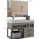 Ver imagem 3 de Conjunto Gabinete para Banheiro com Espelheira New 80 Cimento/Cimento