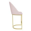 Ver imagem 4 de Banqueta Alta Bela Suede Rosa Bebê Base Metálica Industrial Dourado - Pallazio