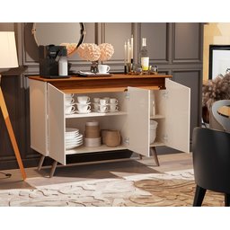 Aparador Buffet Encanto 3 Portas - Off White-freijo - 2