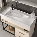 Ver imagem 5 de Conjunto Gabinete para Banheiro com Espelheira New 80 Carvalho/Carvalho