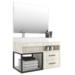 Conjunto Gabinete para Banheiro com Espelheira New 80 - 3