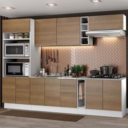Armário de Cozinha Completa 290cm Branco/Rustic Stella Madesa 01 - 3