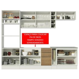 Armário de Cozinha Completa 290cm Branco/Rustic Stella Madesa 01 - 4
