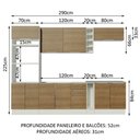 Ver imagem 5 de Armário de Cozinha Completa 290cm Branco/Rustic Stella Madesa 01