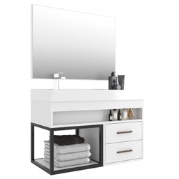 Conjunto Gabinete para Banheiro com Espelheira New 80 - 2