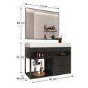 Ver imagem 3 de Conjunto Gabinete para Banheiro com Espelheira New 80 Carbono/Carbono