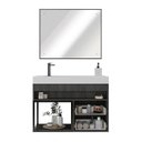 Ver imagem 2 de Conjunto Gabinete para Banheiro com Espelheira New 80 Carbono/Carbono