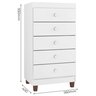 Guarda Roupa Infantil 4 Portas Com Cômoda 5 Gavetas Aquarela Branco Azul Clique Chique - 7