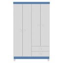 Ver imagem 2 de Guarda Roupa Infantil 4 Portas Com Cômoda 5 Gavetas Aquarela Branco Azul Clique Chique