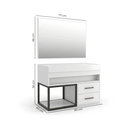 Ver imagem 4 de Conjunto Gabinete para Banheiro Suspenso com Cuba, Nicho e Espelheira em MDF New Branco